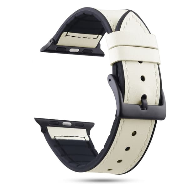 Apple Watch Series 4 40mm ægte læder Urrem - Hvid White