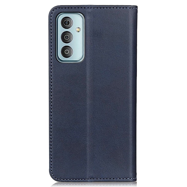 Samsung Galaxy M23 lompakkokotelo, aitoa nahkaa - Sininen Blue