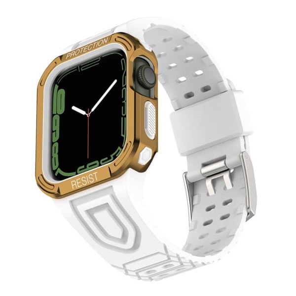 Apple Watch (45mm) contrast color watch strap with cover - White Guld
