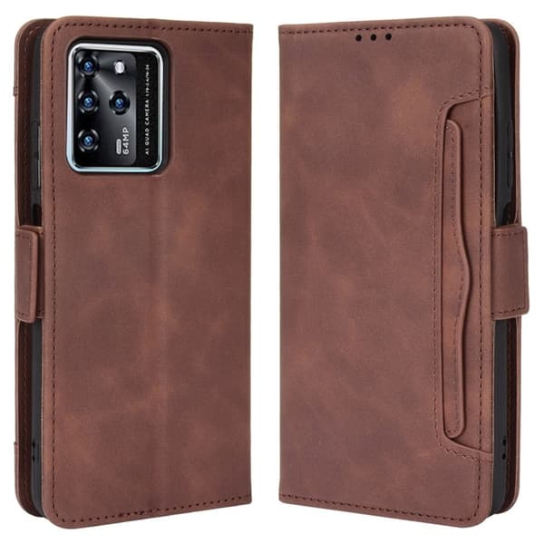 Modernt ZTE Blade V30 fodral med plånbok - Brun Brun