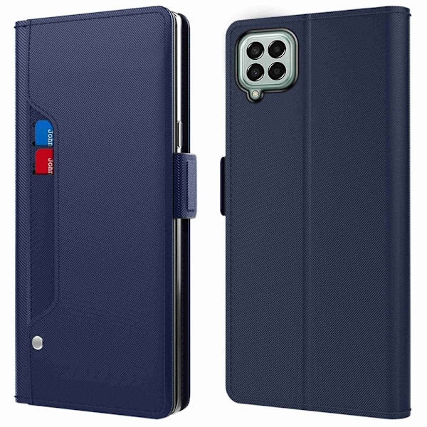Phone Etui med Make-up Mirror og Slick Design til Samsung Galaxy M33 5g - Blå Blue