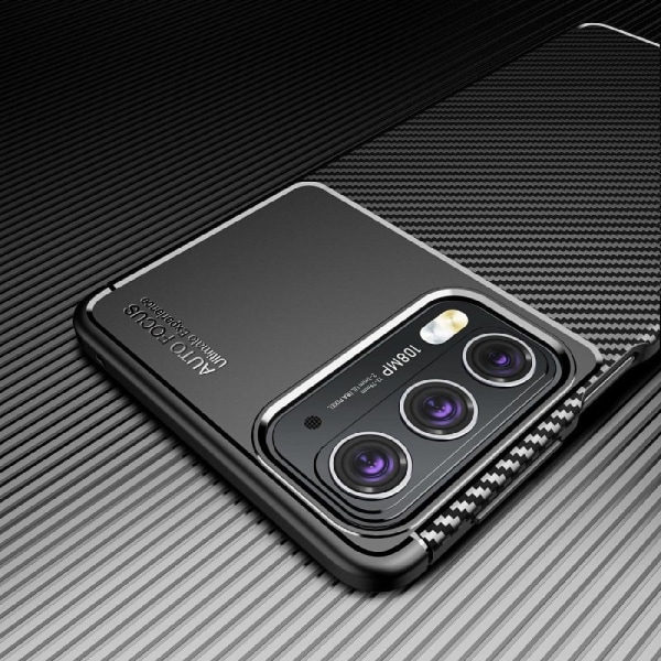 Carbon Shield Motorola Edge 20 Etui - Sort Black