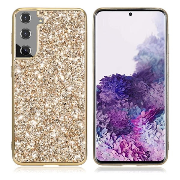 Glitter Samsung Galaxy S21 Plus Etui - Gull Gold