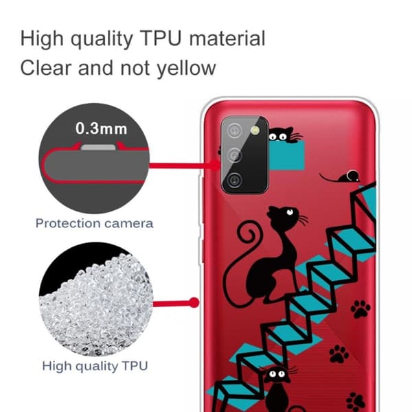 Deco Samsung Galaxy A03s skal - Katt Och Trappa Blå