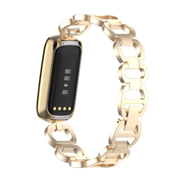 Fitbit Luxe moderiktigt armband klockarmband i rostfritt stål - Champagne Guld Guld