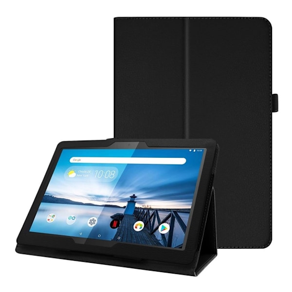 Lenovo Tab P10 litchi læderetui - Sort Black