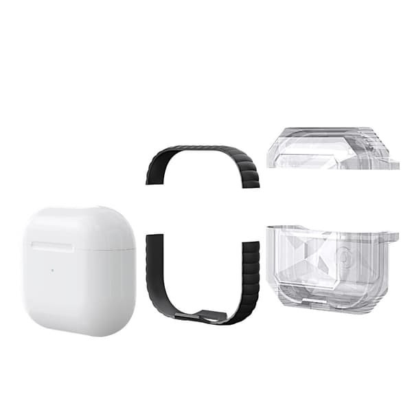 AirPods 3 rombeformet etui med karabinkrok - Rose Pink