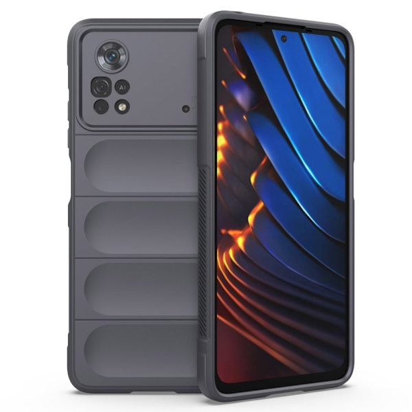 Deksel med mykt grep for Xiaomi Poco X4 Pro 5G - Mørkegrå Silver grey