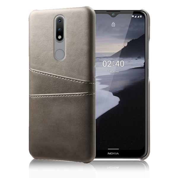 Dual Card Etui Nokia 2.4 - Grå Silver grey