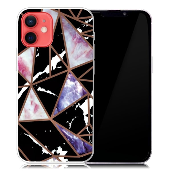 Marble iPhone 13 Mini Suojakotelo - Musta / Rose / Sininen Multicolor