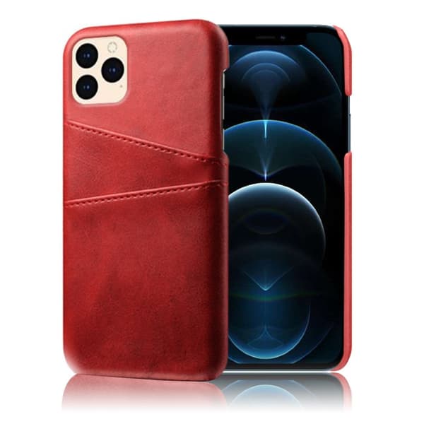 Dual Card Etui iPhone 12 / 12 Pro - Rød Purple