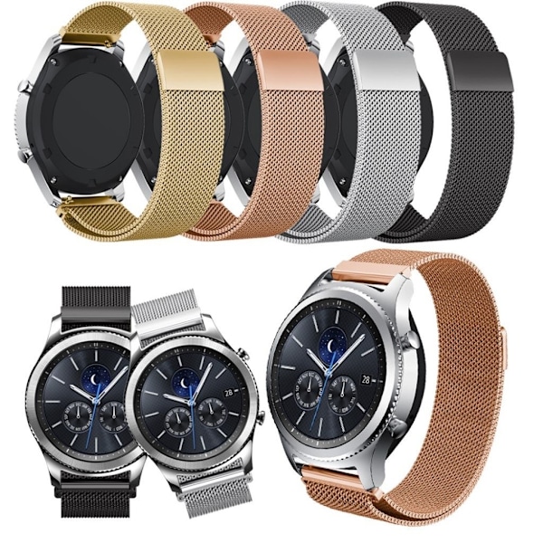 Samsung Gear S3 Frontier / S3 urlänk smartklocka rostfri stål klocka meshlänk - Silver Silvergrå
