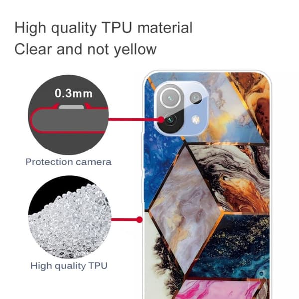 Marble Xiaomi Mi 11 Lite 5G / 11 Lite Etui - Vibrant Klinkekule Diamant Multicolor