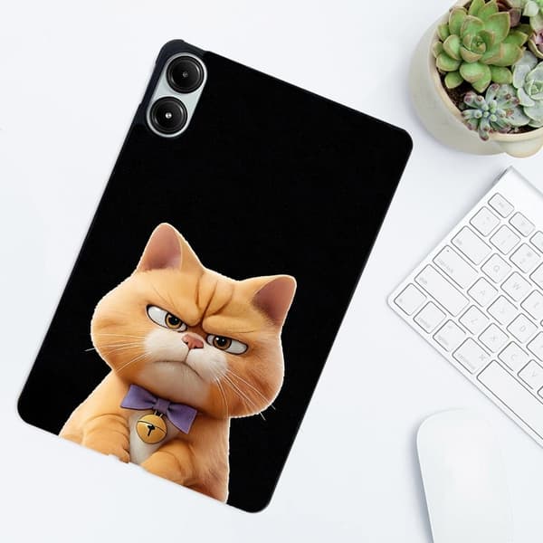 Flexible Case Xiaomi Redmi Pad Pro 5G / Pad Pro / Poco Pad 4G Pattern Printing Slim Tablet Protective Cover - Garfield Cat Brown