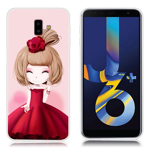 Samsung Galaxy J6 Plus (2018) fodral med mönstertryck - Söt Tjej multifärg