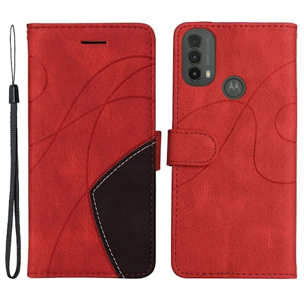 Tekstureret Læder Etui med Strop TilMotorola Moto E30 / E40 / E20 - Rød Red