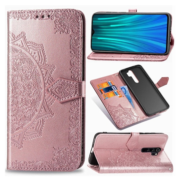 Mandala läder Xiaomi Redmi Note 8 Pro fodral - Rosa Rosa