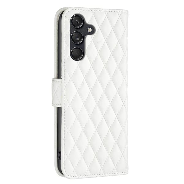 Rhombus mat Samsung Galaxy M55 flip etui - Hvid White