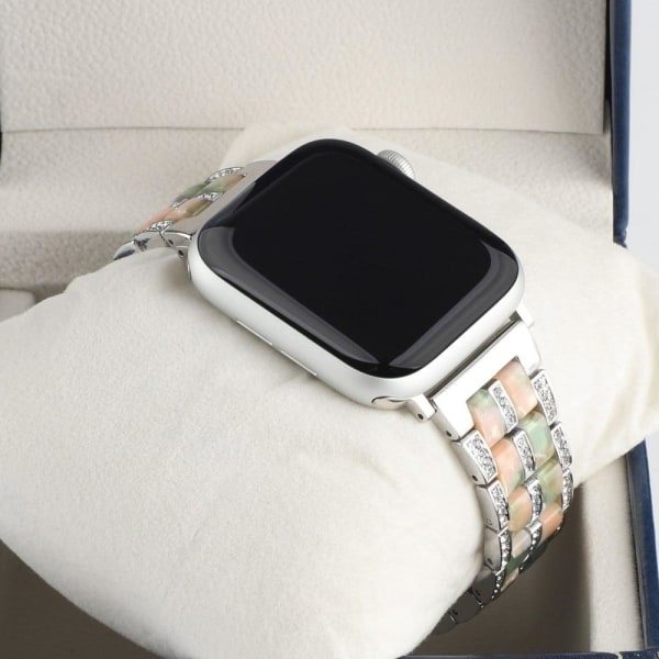 Apple Watch 42mm - 44mm rhinestone décor stainless steel watch s Grön