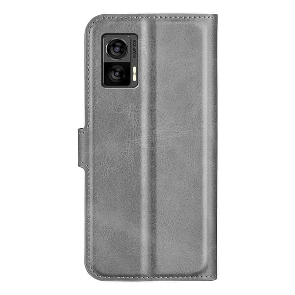 Lompakko Nahkakotelo For Motorola Edge 30 Neo - Harmaa Silver grey