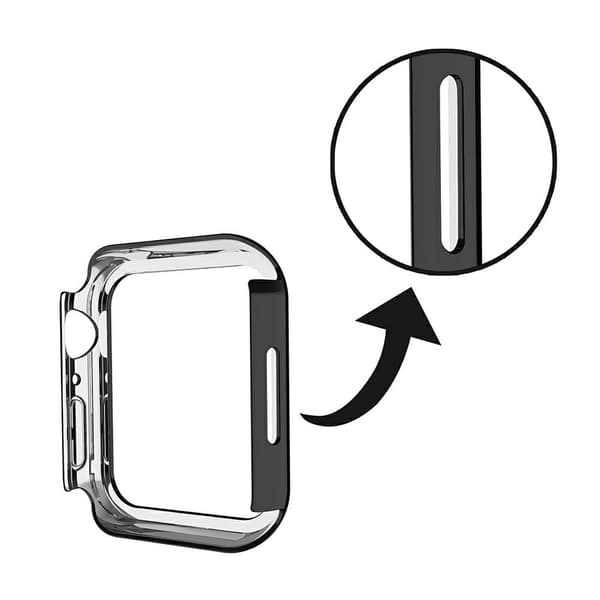 Apple Watch (45mm) - Musta-suojus strassikivikoristeella - Musta Transparent