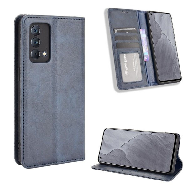 Bofink Vintage läder Realme GT Master fodral - Blå Blå