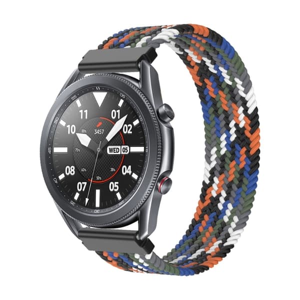 Elastisk flettet nylon-urrem til Samsung Galaxy Watch 4 - Jean Blå Størrelse: S Multicolor