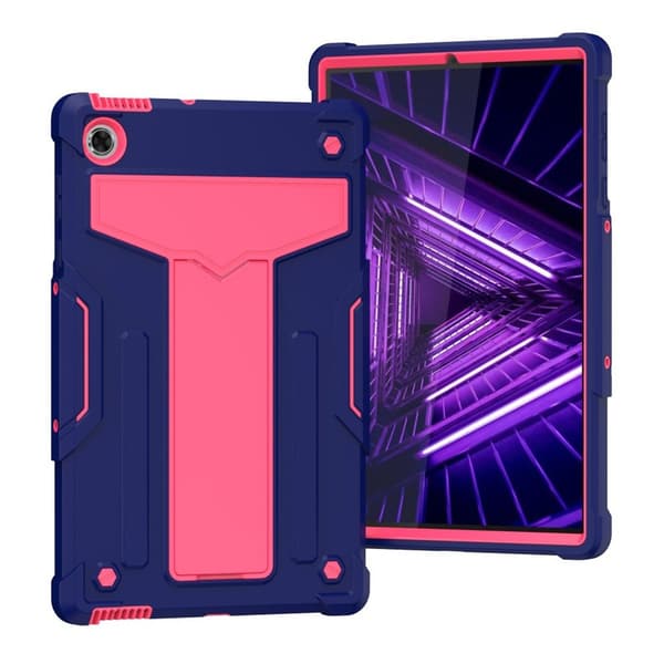 Lenovo Tab M10 FHD Plus Silikon Etui - Mørkeblå / Rød Red
