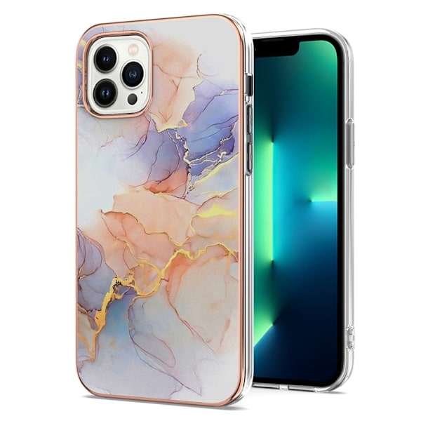 Marmormotiv iPhone 14 Pro skal - Milky Way Marmor Vit multifärg