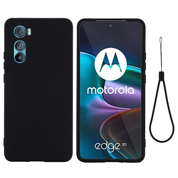 Matte Liquid Silikone Cover til Motorola Edge 30 - Sort Black