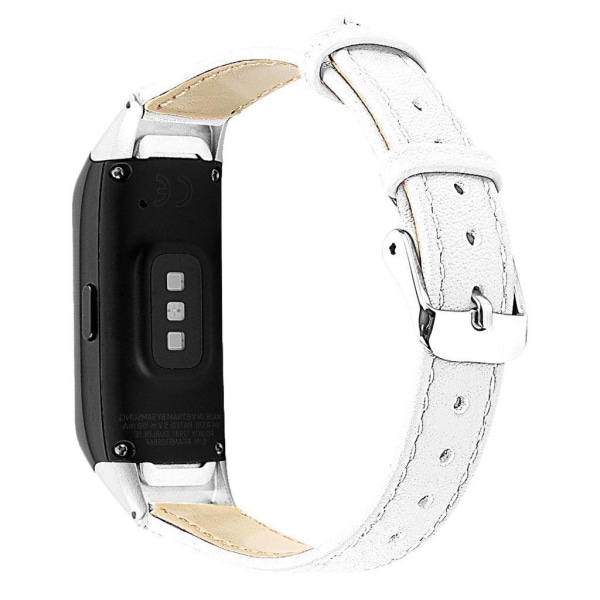 Samsung Galaxy Fit cowhide leather watch band - White Vit