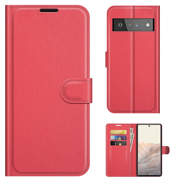 Klassisk Google Pixel 6 Pro flip etui - Rød Red