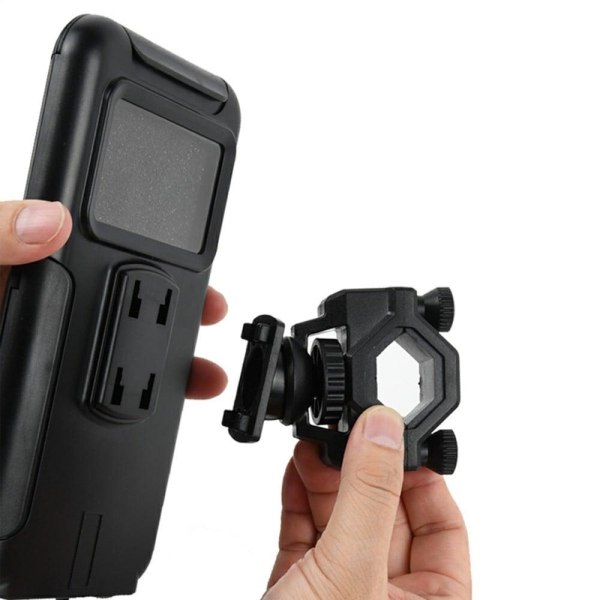 Universal bicycle handlebar mount + phone case Black