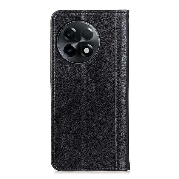 OnePlus 11R / OnePlus Ace 2 ægte læderetui med magnetisk lukning - Sort Black