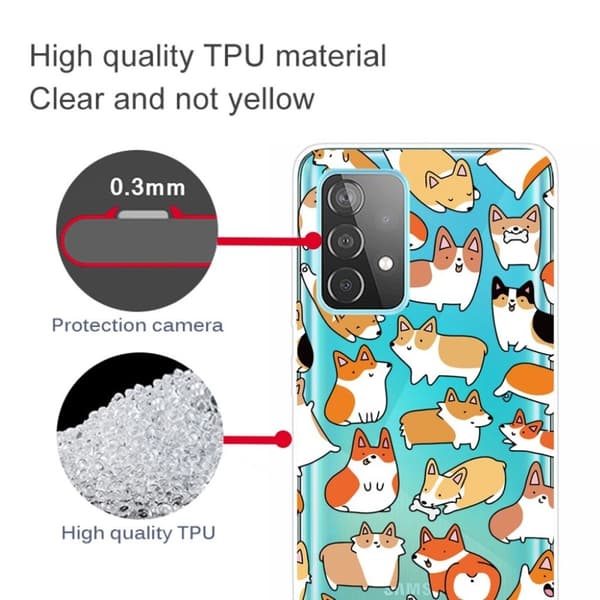 Deco Samsung Galaxy A72 5G kotelot - Söpö Corgis Multicolor