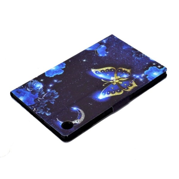 Lenovo Tab M10 (Gen 3) cool pattern leather case - Blue Butterfl Blå