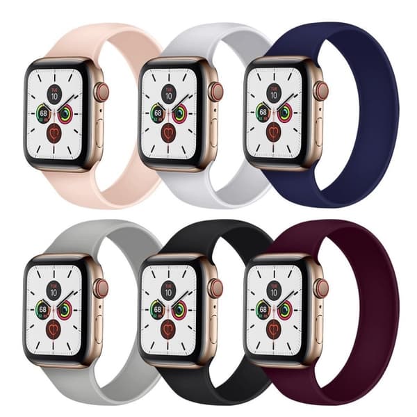 Elegant silikoneurrem til Apple Watch Series 5 / 4 44mm - Sort Størrelse: M Black