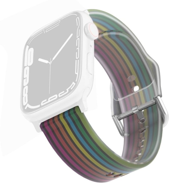 Apple Watch Series 8 (41mm) rainbow color silicone watch strap - Multicolor