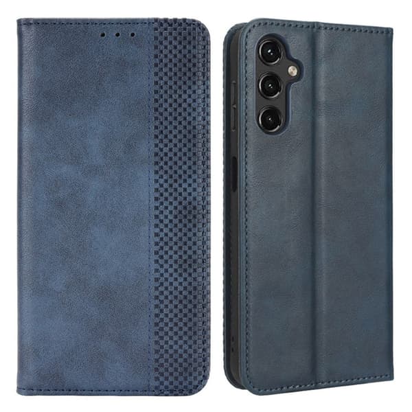 Bofink Vintage Samsung Galaxy A14 Læder Etui - Blå Blue