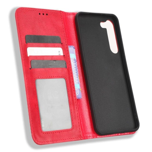 Bofink Vintage Samsung Galaxy S23 Nahkakotelo - Punainen Red