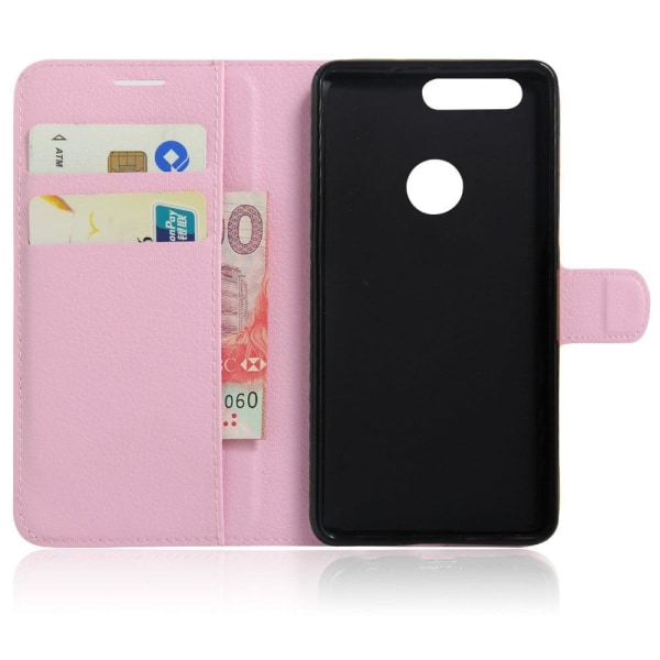 Mankell Huawei Honor 8 Litchi Texture Leather Case - Pink Pink