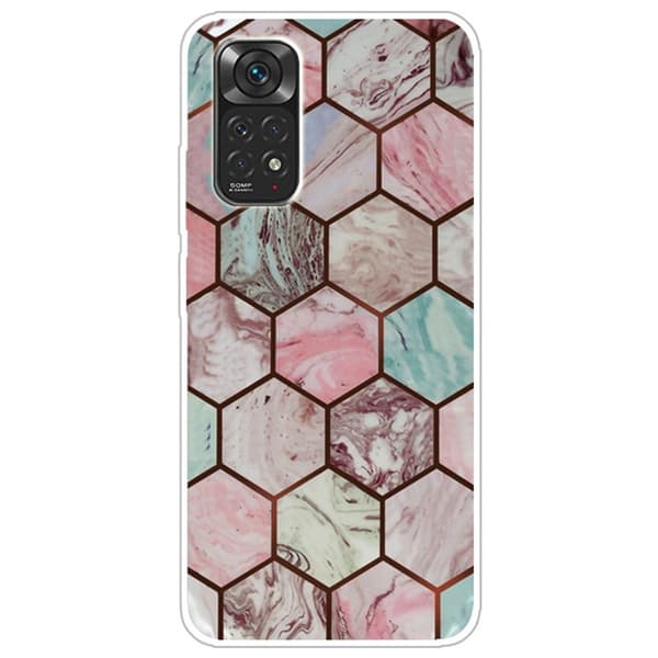 Marble Xiaomi Redmi Note 11 Pro 5G Etui - Honeycomb Klinkekule Mønster Multicolor