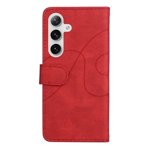 Teksturoitu nahkakotelo hihnalla Samsung Galaxy S24 - Punainen Red
