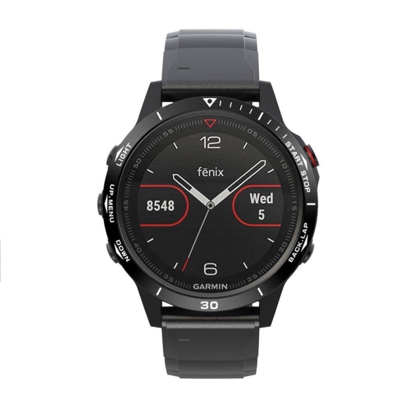 Garmin Fenix 5 ruostumattomasta teräksestä valmistettu kehys - Musta / Valkoinen Black