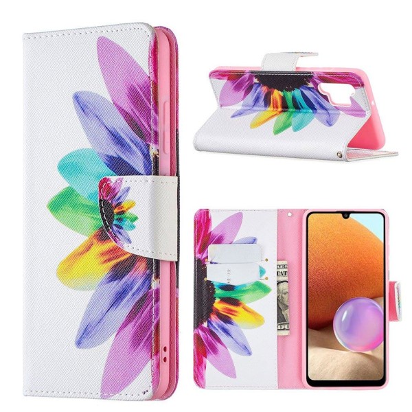 Wonderland Samsung Galaxy A32 Flip Etui - Farverig Kronblade Multicolor