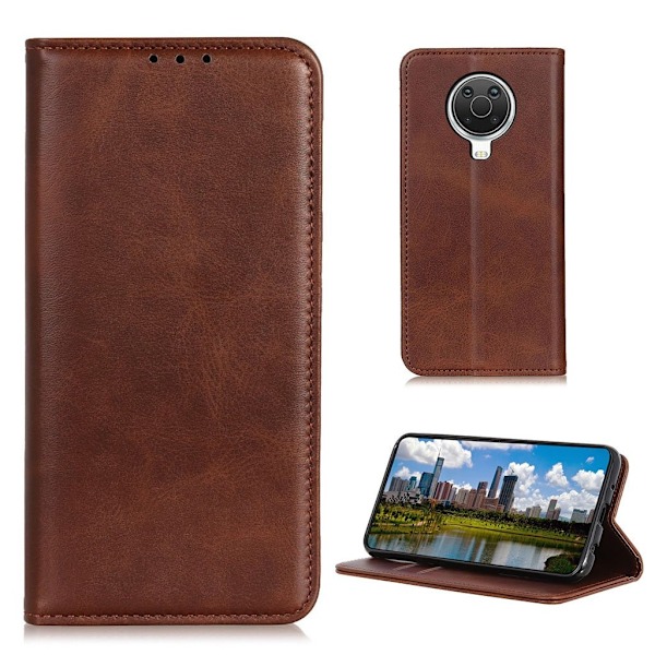 Wallet-style ægte Læder Flipcase til Nokia G10 / G20 / 6.3 - Kaffe Brown