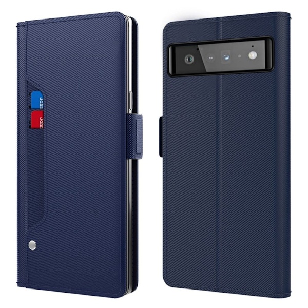 Phone Suojakotelo With Make-up Mirror And Slick Design For Google Pixel 6 - Sininen Blue