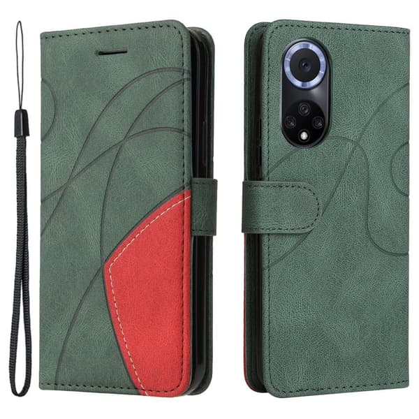 Teksturert læretui med stropp for Huawei Nova 9 / Honor 50 - Grønn Green