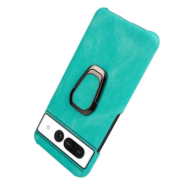 Stötsäkert läderfodral med oval kickstand för Google Pixel 7 Pro - Ljusgrön Grön