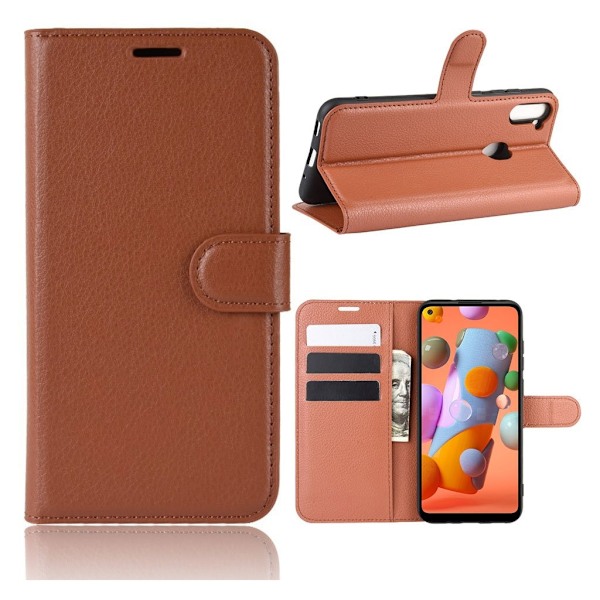 Classic Samsung Galaxy A11 flip kotelot - Ruskea Brown